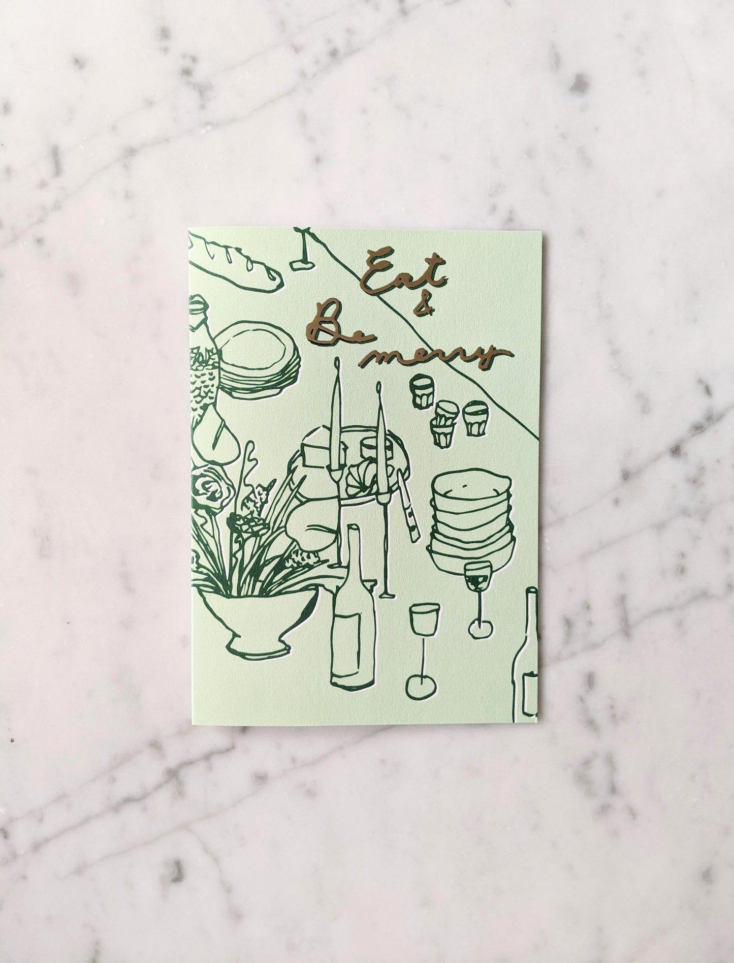 Eat & Be Merry Card - Green