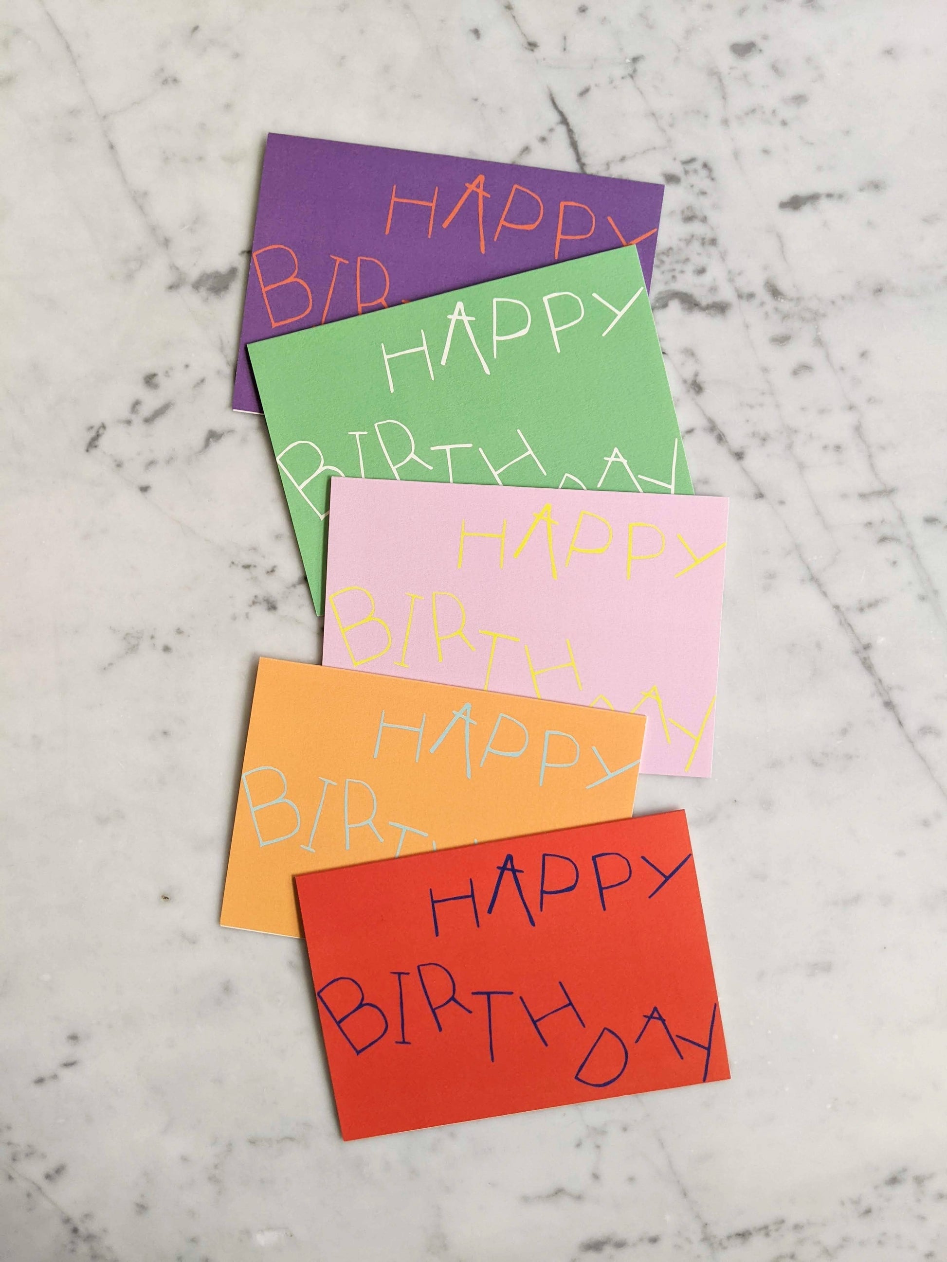 Happy Birthday 5 Card Rainbow Set