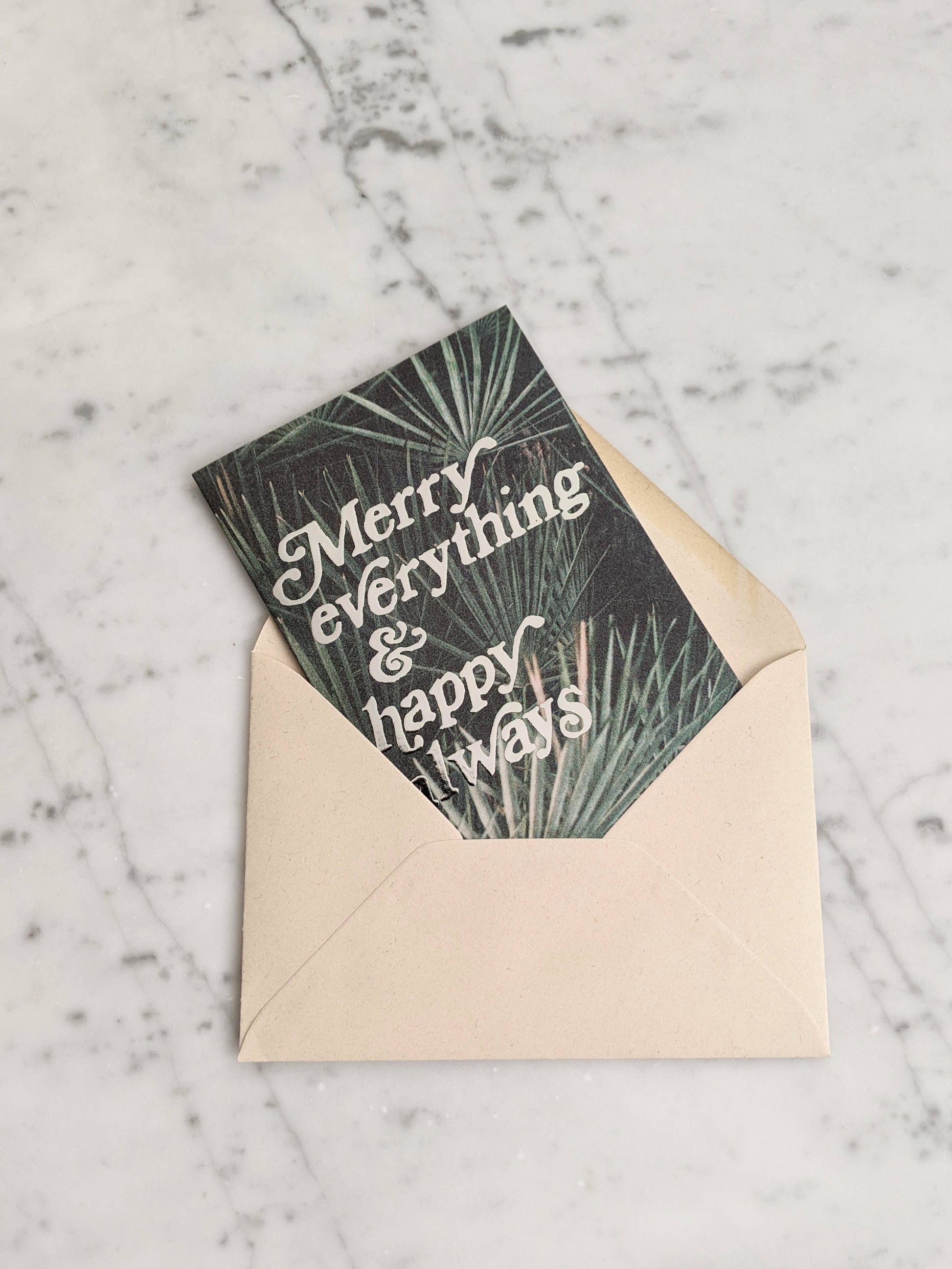 Merry Everything & Happy Always Card - Palms